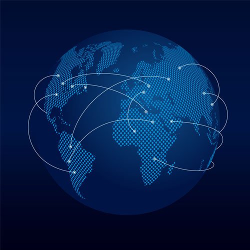earth graphic symbolizing global trade illustration